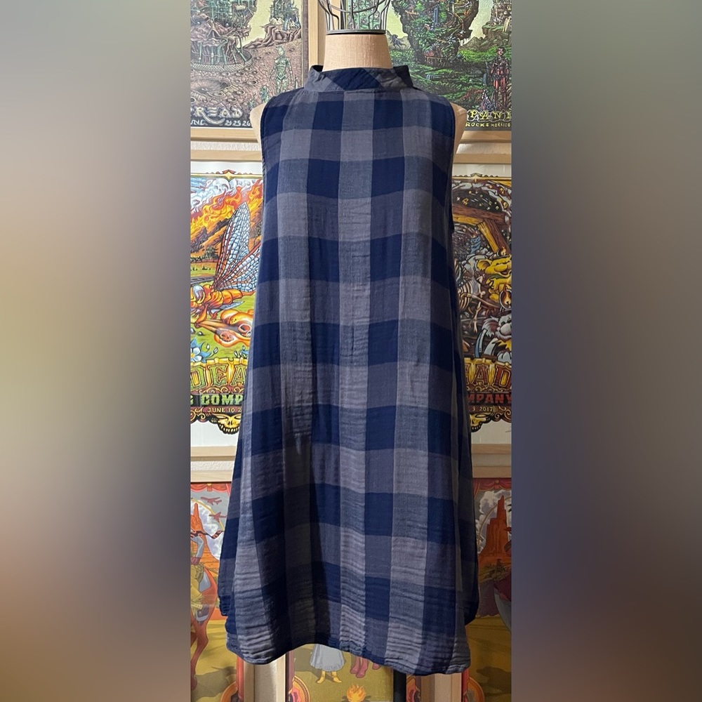 cloth & stone plaid mock neck sheath size large